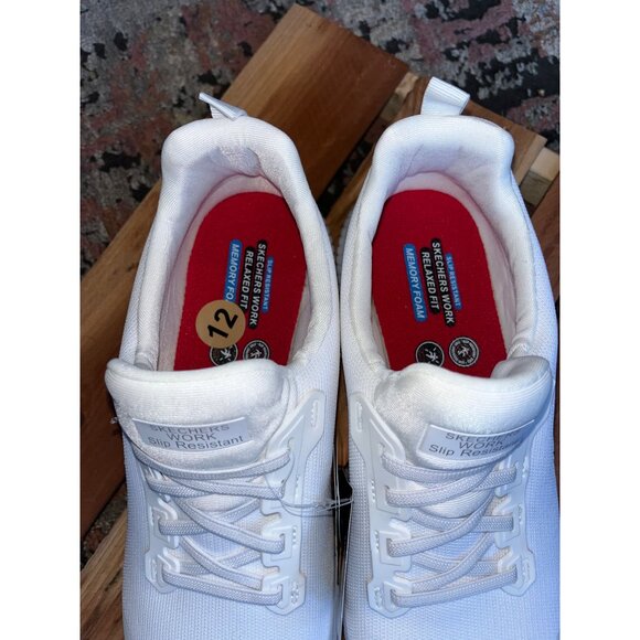 Slip Resistant Relaxed Fit Work Sketchers White Women's Sz 12 Memory Foam Insole - Picture 2 of 10